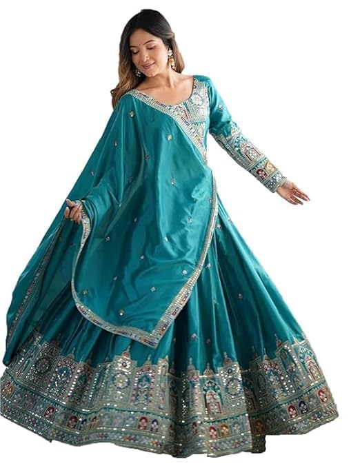 Women’s Semi Stitched Lehenga Choli Set With Unstitched Blouse And Designer Dupatta For Wedding, Party, Festival, Family Function Or Special Occasion