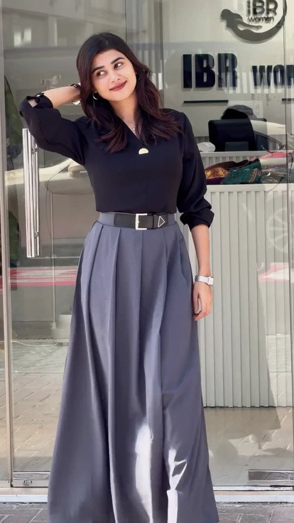Classic Collared Shirt & Pleated Bottom Set