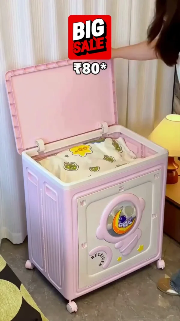 Collapsible Kids Storage Cabinet with Wheels