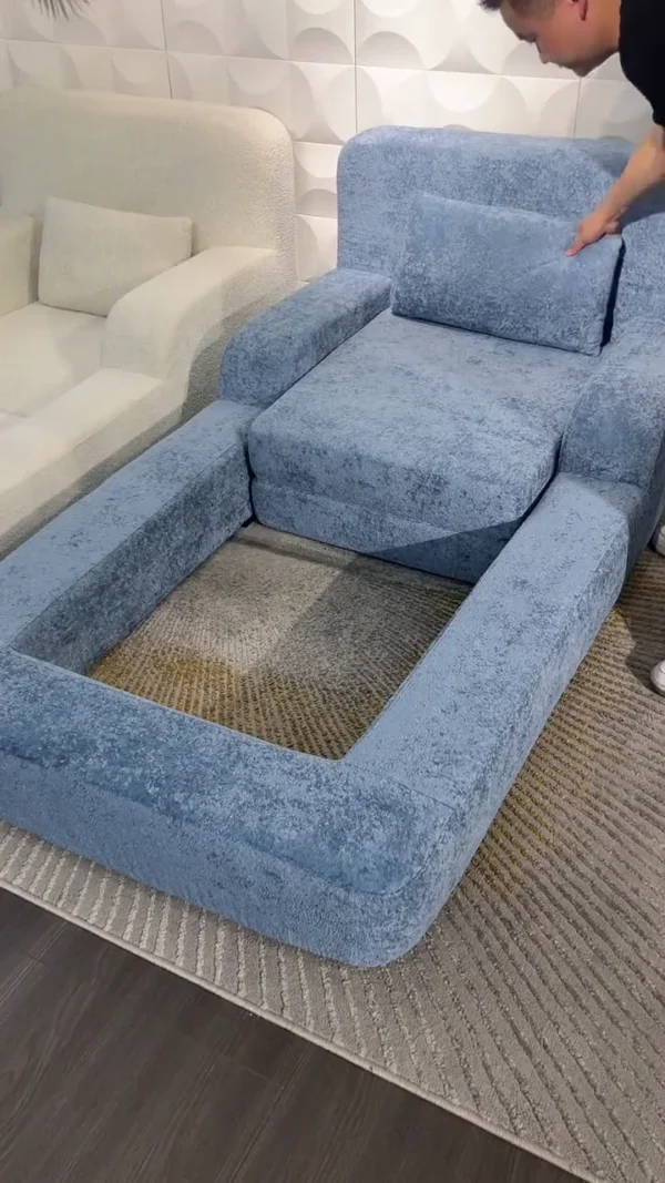 Convertible Velvet Chaise Lounge Bed