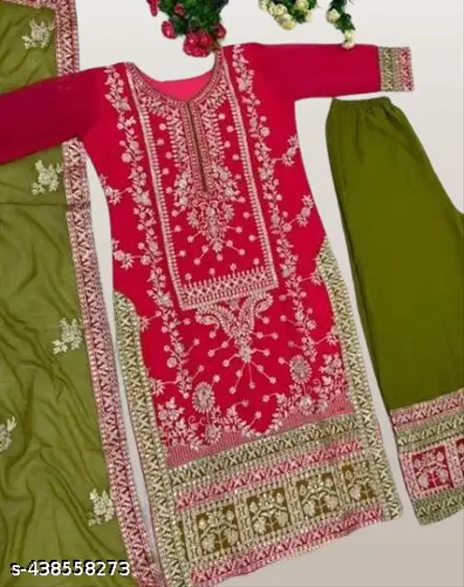 Georgette Kurti Salwar Dupatta Set