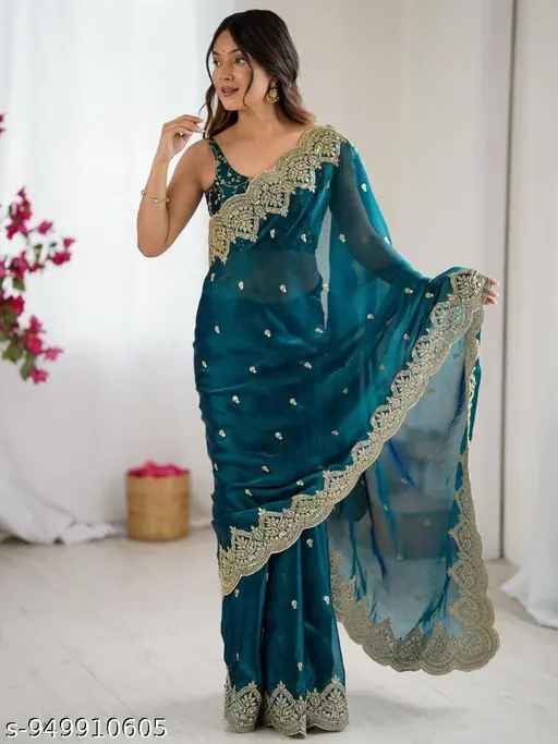 Charmi's Heavy Embroidared Fandy Saree