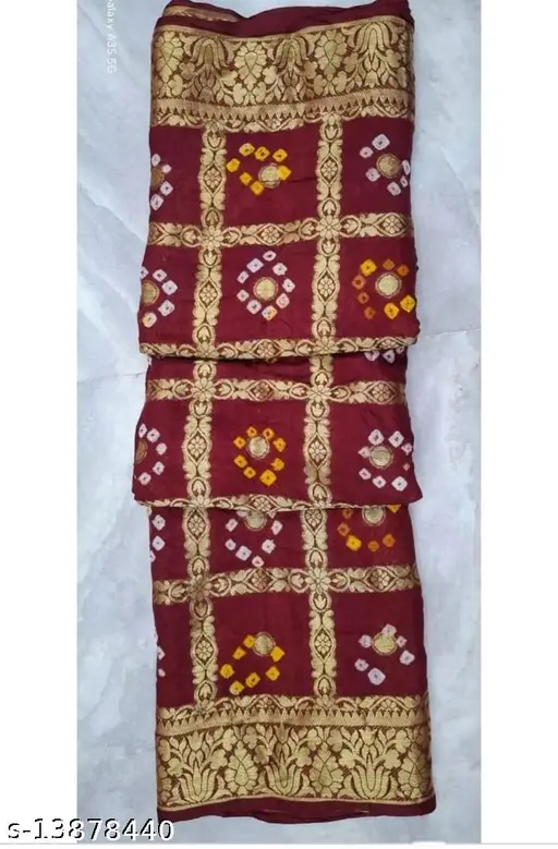 Saree Ghachola Bandhani Banarshi Bandhej Zari Work Saree