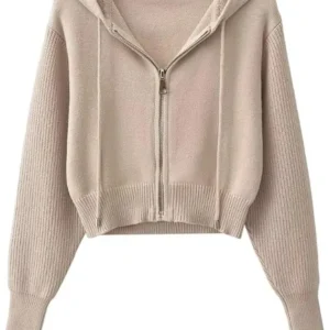 Hooded Zipper High-Waisted Short