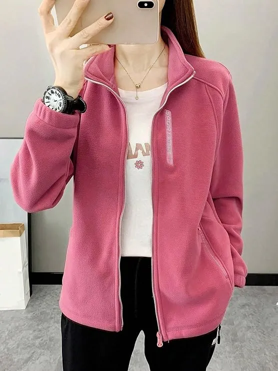Women's JECKET women Casual Zip-Up Fleece Jacket