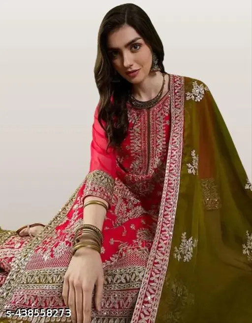 Georgette Kurti Salwar Dupatta Set