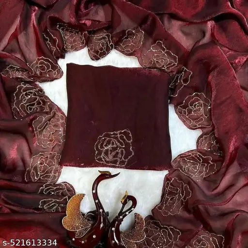Maroon Silk Saree with Dori Work