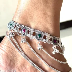 Bridal Silver Plated Anklet / Payal