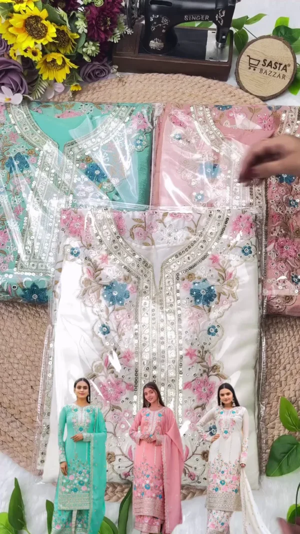 Pastel Silk Floral Embroidered Kurta Set