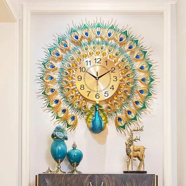Peacock Luxury 3D Silent Wall Clock