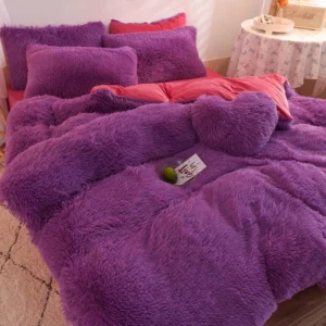 Warm and Fluffy Plush Fleece 4 Pieces Bedding Set