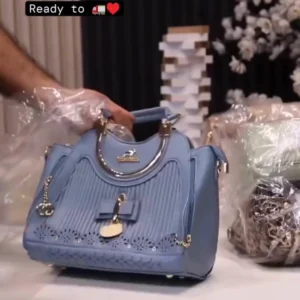 Bridal Pleated Handbag with Metallic Accents