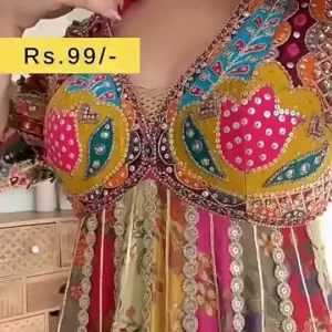 Multicolor Printed Anarkali Gown