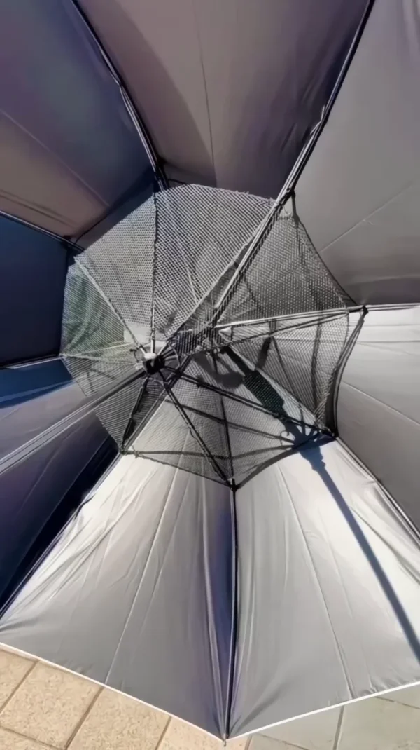 Smart Rechargeable Umbrella with Built-In Cooling Fan