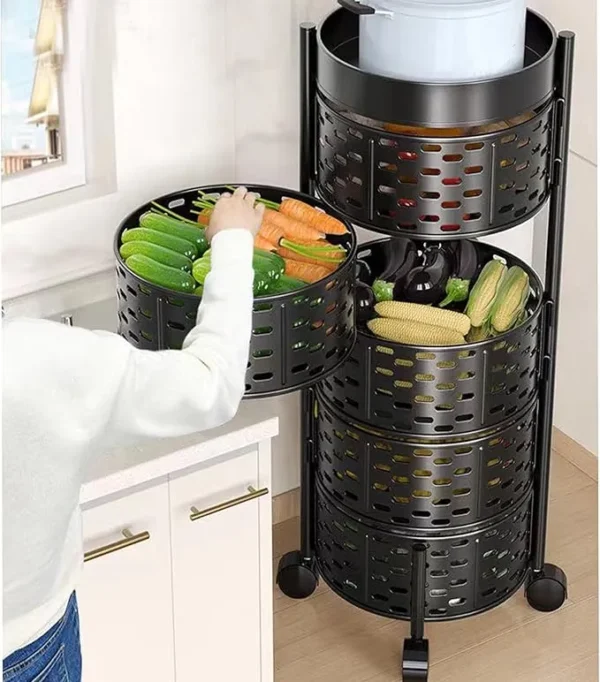 Rotating Kitchen Fruit and Vegetable Rack