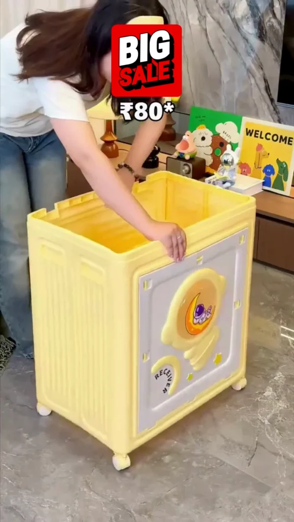 Collapsible Kids Storage Cabinet with Wheels