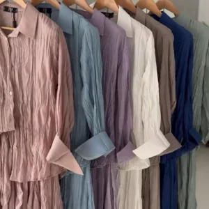Crinkle Cotton Shirt Dresses
