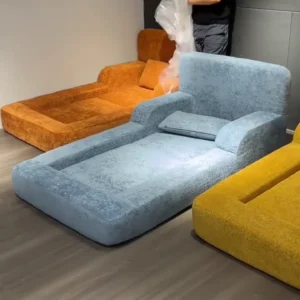 Convertible Velvet Chaise Lounge Bed