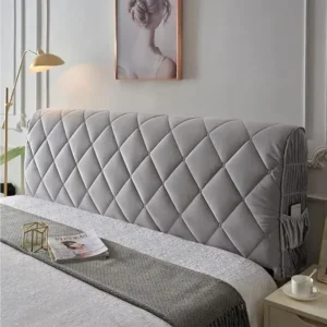 Velvet Bed Headboard Cover - Decorative Slipcover for Single