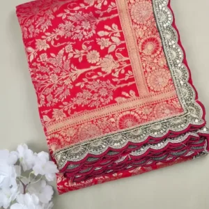 Rani Pink Silk Saree with Golden Zari