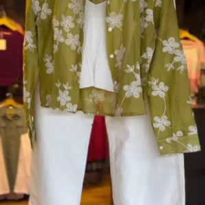 Women's Olive Floral Summer Set