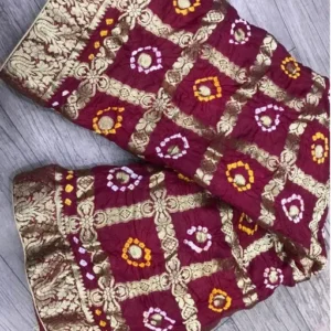 Saree Ghachola Bandhani Banarshi Bandhej Zari Work Saree