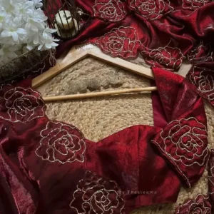 Maroon Silk Saree with Dori Work