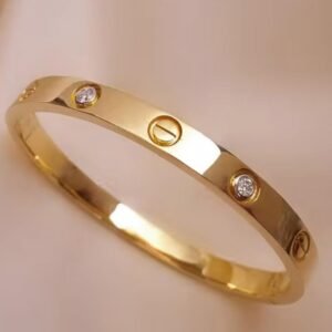 Gold-Tone Screw Motif Bangle Bracelet