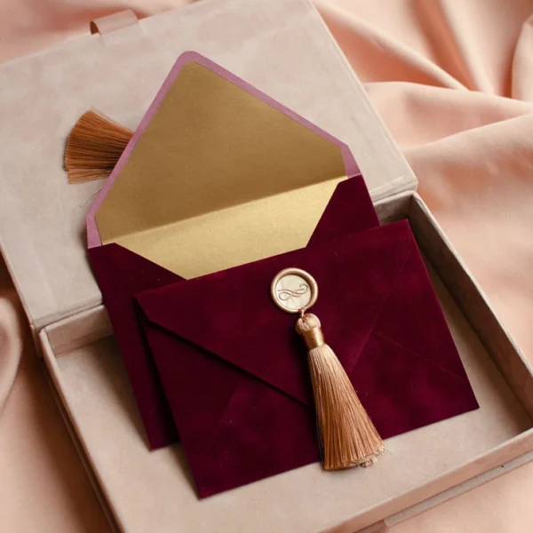 Velvet Wax Seal Invitation Envelope