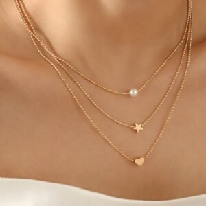 Layered Gold Necklace with Charms