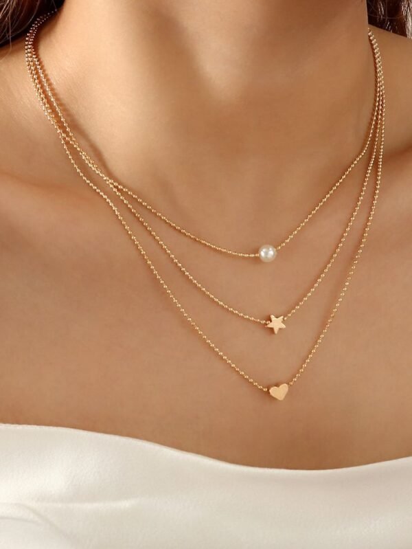 Layered Gold Necklace with Charms
