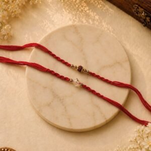 Handmade Rudraksha Rakhi Set