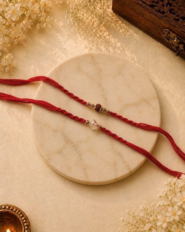 Handmade Rudraksha Rakhi Set