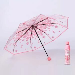 Clear Cherry Blossom Folding Umbrella