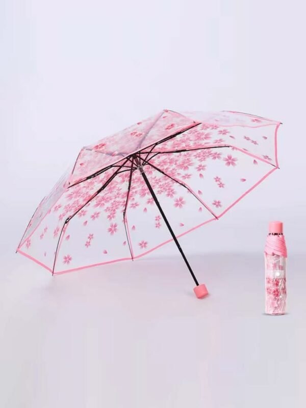Clear Cherry Blossom Folding Umbrella