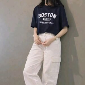 Classic White Wide Leg Cargo Pants