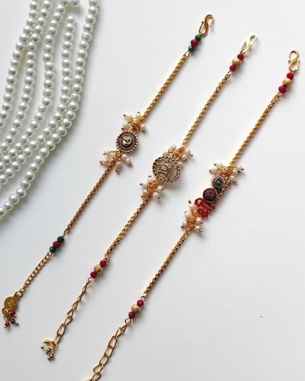 Designer Pearl Rakhi Set