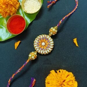 Floral Kundan Rakhi