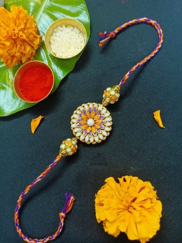Floral Kundan Rakhi