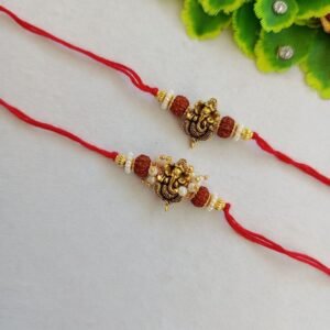Ganesha Rudraksha Rakhi Set