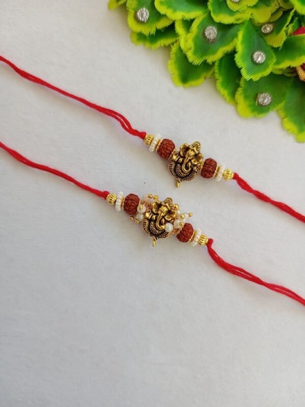 Ganesha Rudraksha Rakhi Set