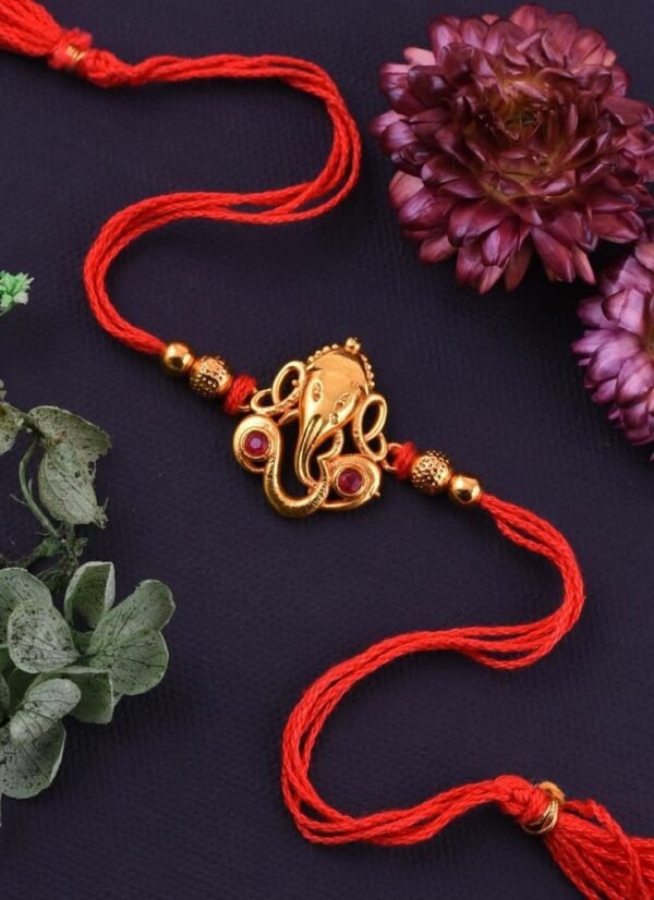 Ganesha Charm Red Thread Rakhi