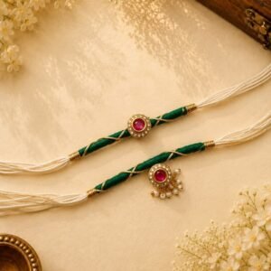 Designer Bhai Bhabhi Rakhi Set