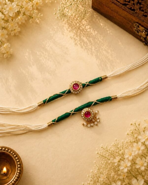Designer Bhai Bhabhi Rakhi Set