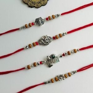 Silver Charm Rudraksha Rakhi