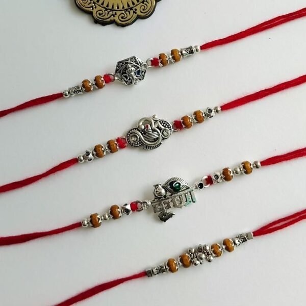 Silver Charm Rudraksha Rakhi