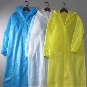Waterproof Hooded Raincoat with Snap Buttons