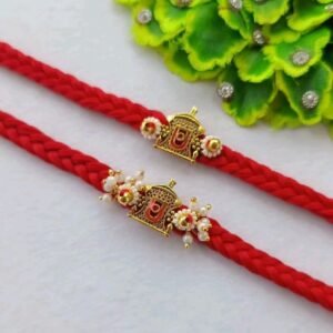 Temple Charm Red Rakhi