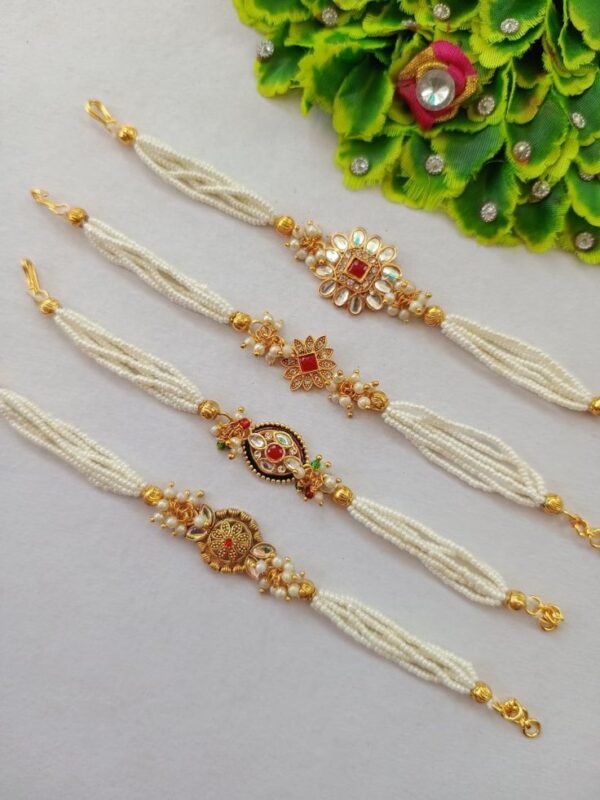 Pearl Kundan Lumba Rakhi