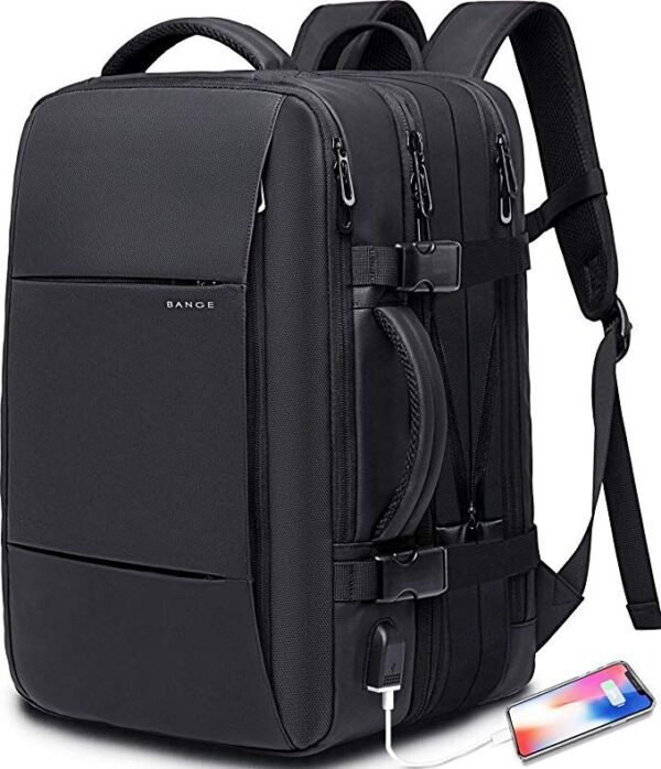 Expandable Travel Backpack, USB Charging